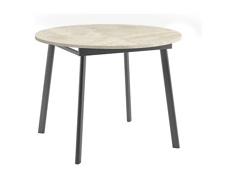 ESSTISCH Torsen Chromix Weiß / Graphit 100/138 / 100 / 76cm