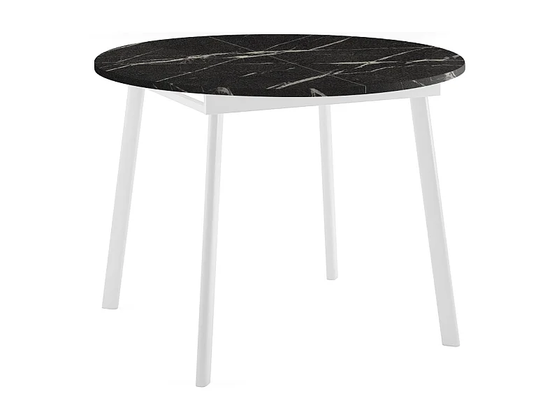 ESSTISCH Torsen Pietra Grigia Schwarz / Weiß 100/138 / 100 / 76cm