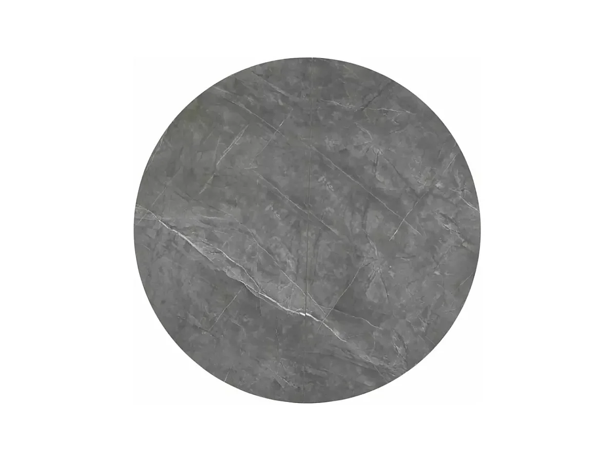 Tavolo rotondo allungabile Sorin 120 cm effetto marmo grigio con base nera opaca