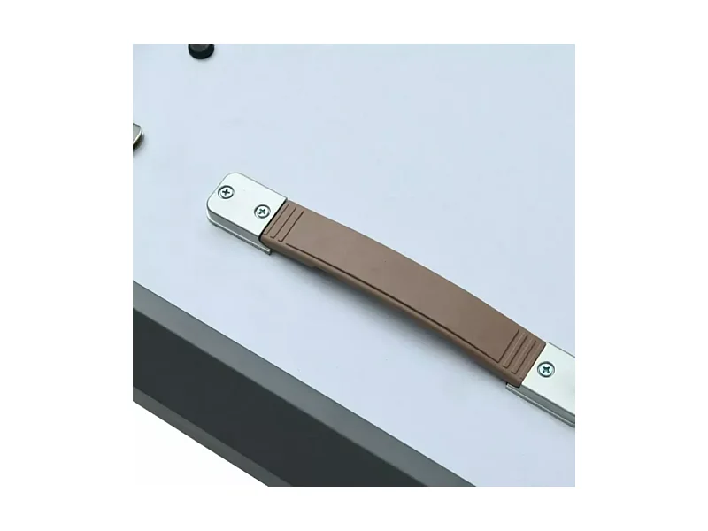 Tavolo rotondo allungabile Sorin 120 cm effetto marmo grigio con base nera opaca