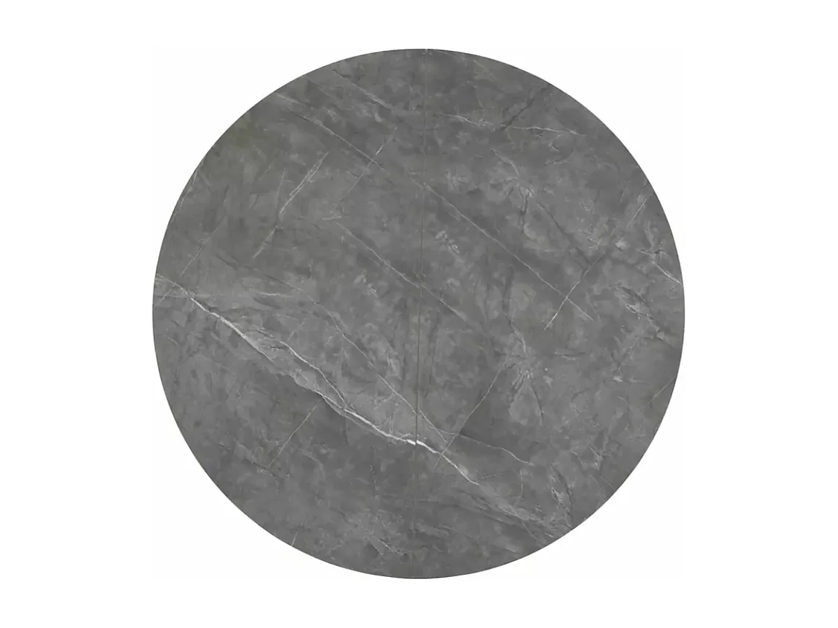 Tavolo rotondo allungabile Sorin 120 cm effetto marmo grigio con base nera opaca