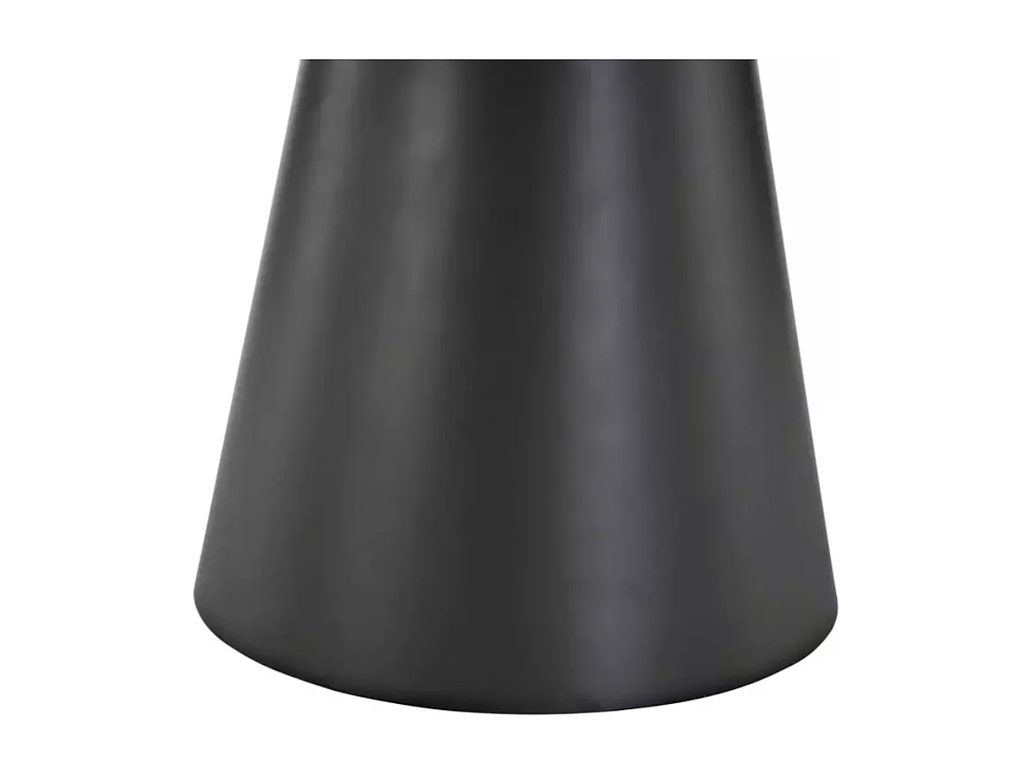 Mesa redonda extensible Sorin 120 cm efecto mármol gris con base negra mate