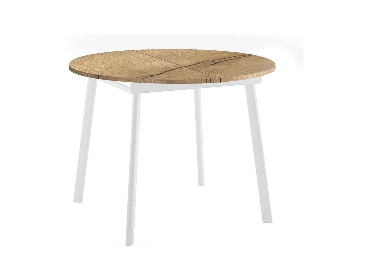 ESSTISCH Torsen Halifax Eiche Natur / Weiß 100/138 / 100 / 76cm
