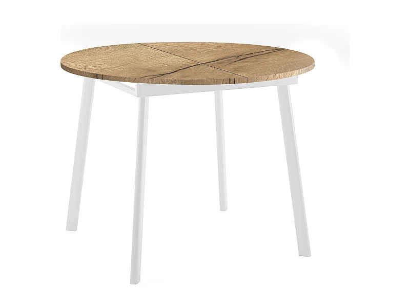 ESSTISCH Torsen Halifax Eiche Natur / Weiß 100/138 / 100 / 76cm