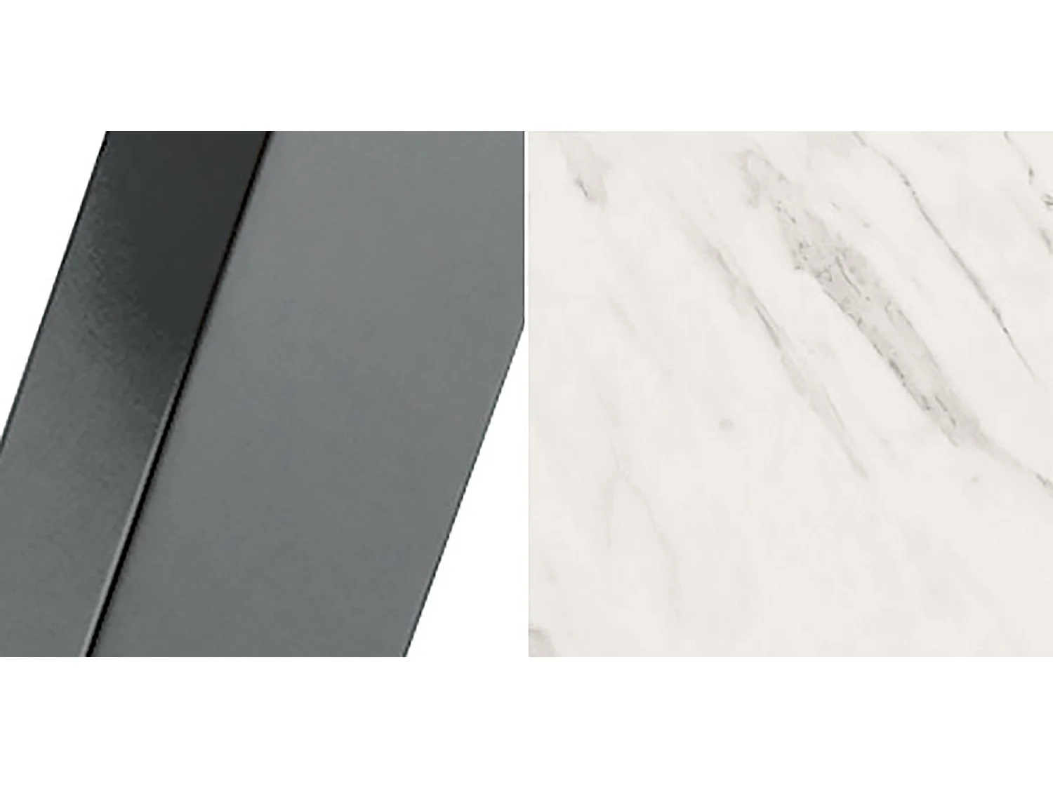 ESSTISCH Torsen Bianco Marmor / Graphit 100/138 / 100 / 76cm