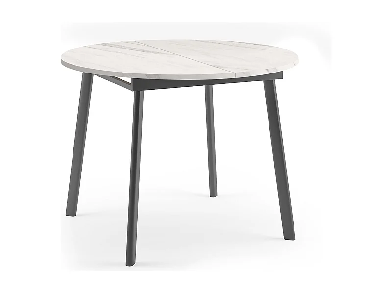 ESSTISCH Torsen Bianco Marmor / Graphit 100/138 / 100 / 76cm