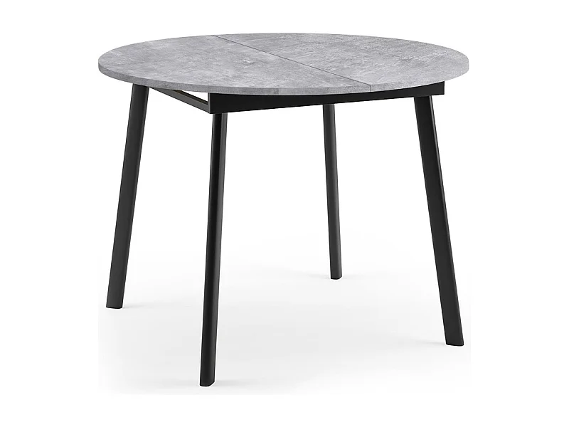 ESSTISCH Torsen Bellato Grau / Schwarz 100/138 / 100 / 76cm