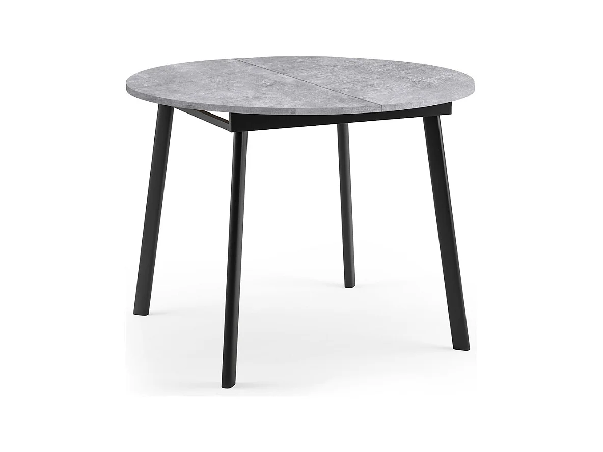 ESSTISCH Torsen Bellato Grau / Schwarz 100/138 / 100 / 76cm