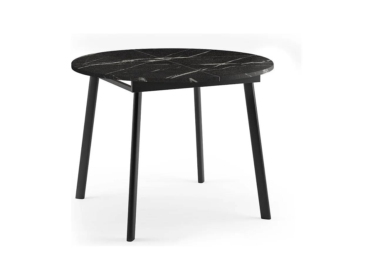 ESSTISCH Torsen Pietra Grigia Schwarz / Schwarz 100/138 / 100 / 76cm