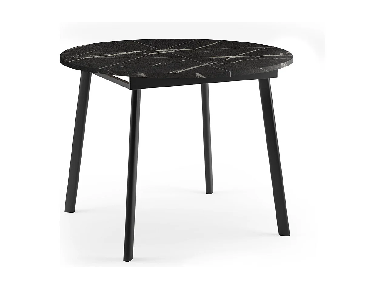 ESSTISCH Torsen Pietra Grigia Schwarz / Schwarz 100/138 / 100 / 76cm