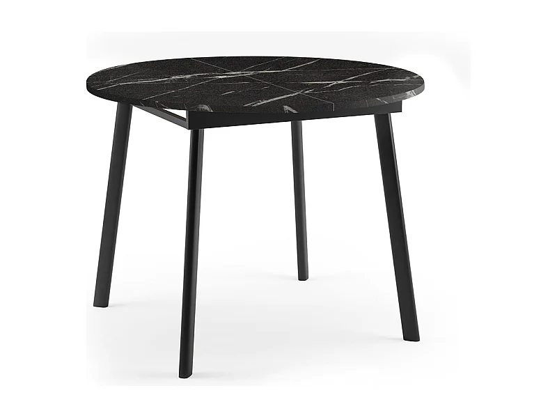 ESSTISCH Torsen Pietra Grigia Schwarz / Schwarz 100/138 / 100 / 76cm