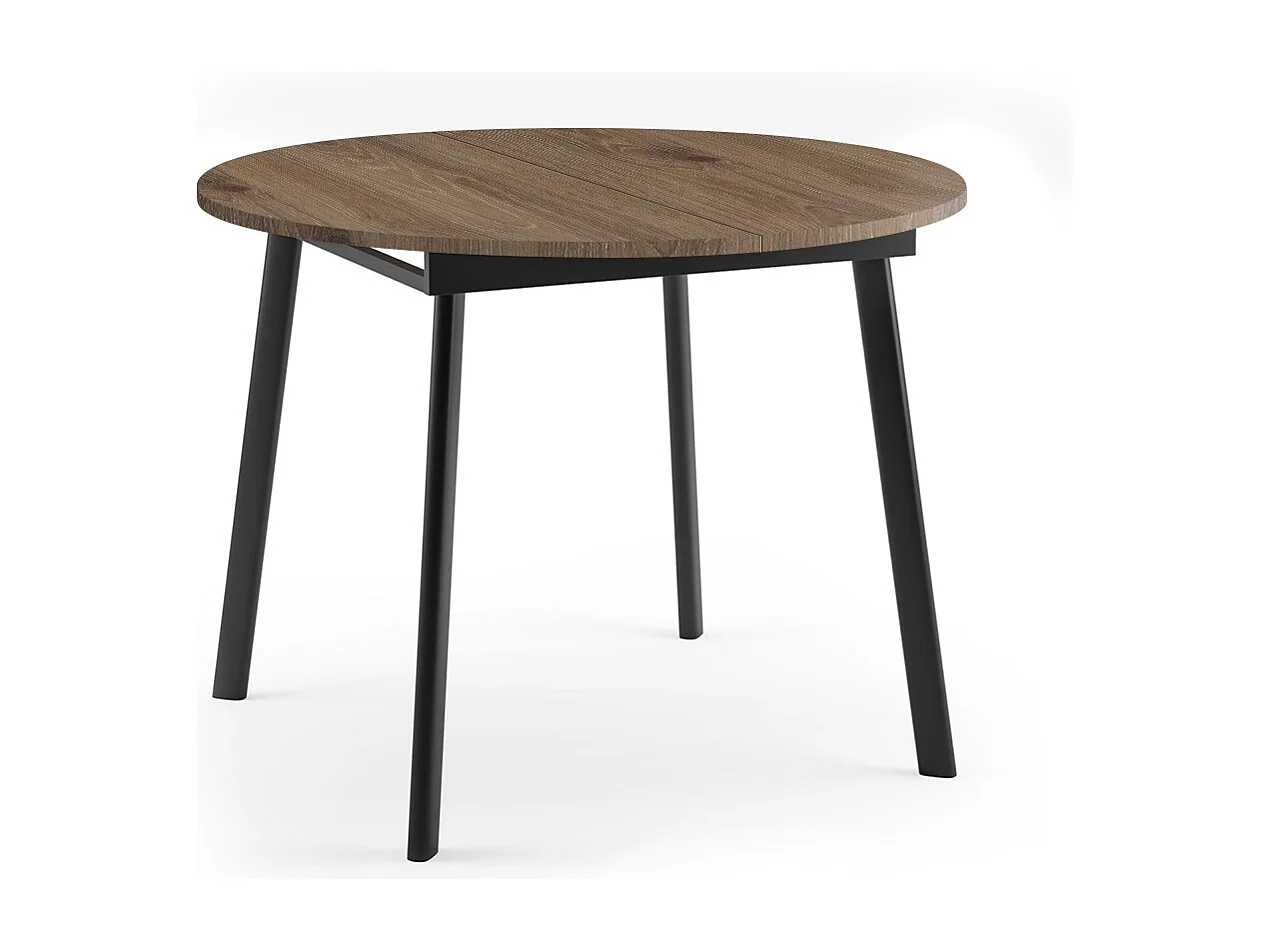 ESSTISCH Torsen Davos Eiche Trüffelbraun / Schwarz 100/138 / 100 / 76cm