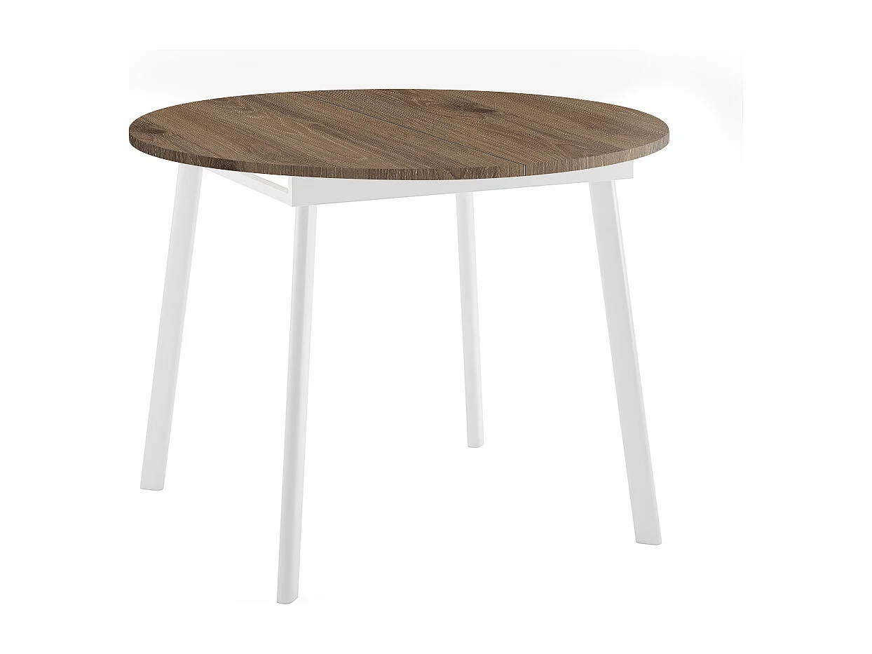 ESSTISCH Torsen Davos Eiche Trüffelbraun / Weiß 100/138 / 100 / 76cm