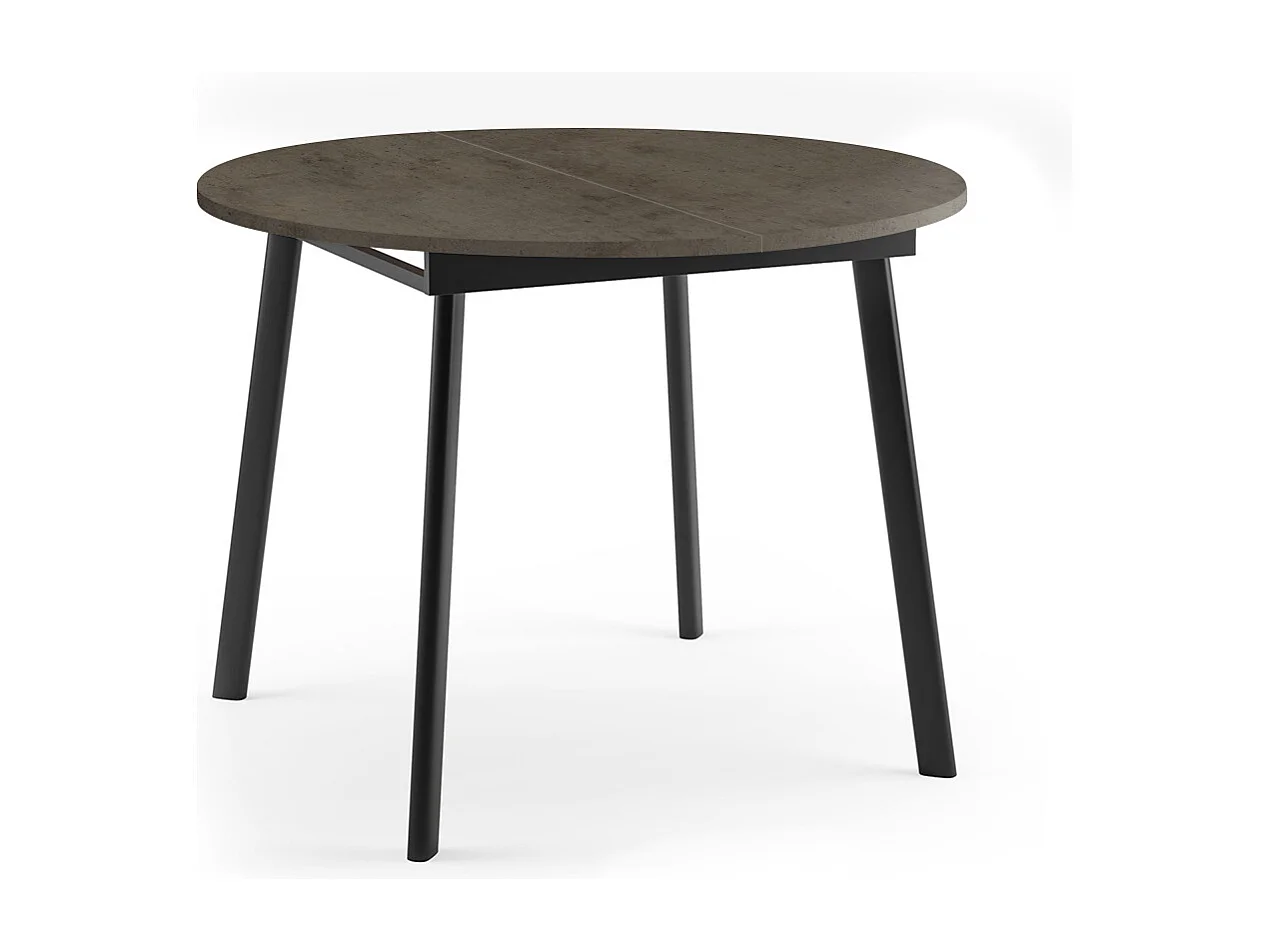 ESSTISCH Torsen Chicago Concrete Dunkelgrau / Schwarz 100/138 / 100 / 76cm