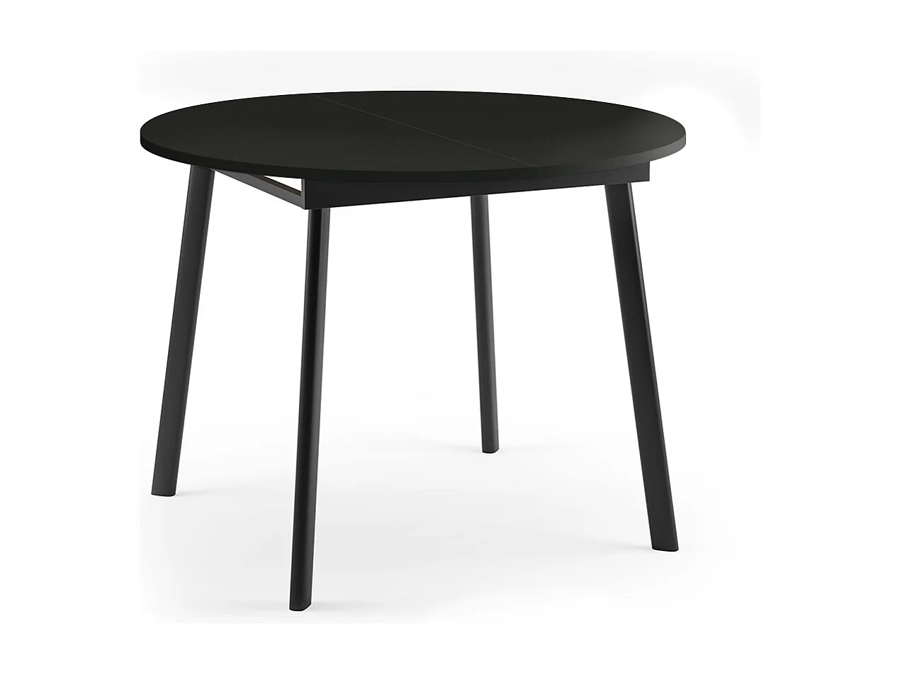 ESSTISCH Torsen Schwarz Molet / Schwarz 100/138 / 100 / 76cm