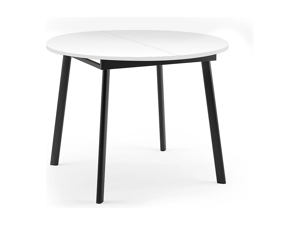 ESSTISCH Torsen Icy Weiß / Schwarz 100/138 / 100 / 76cm