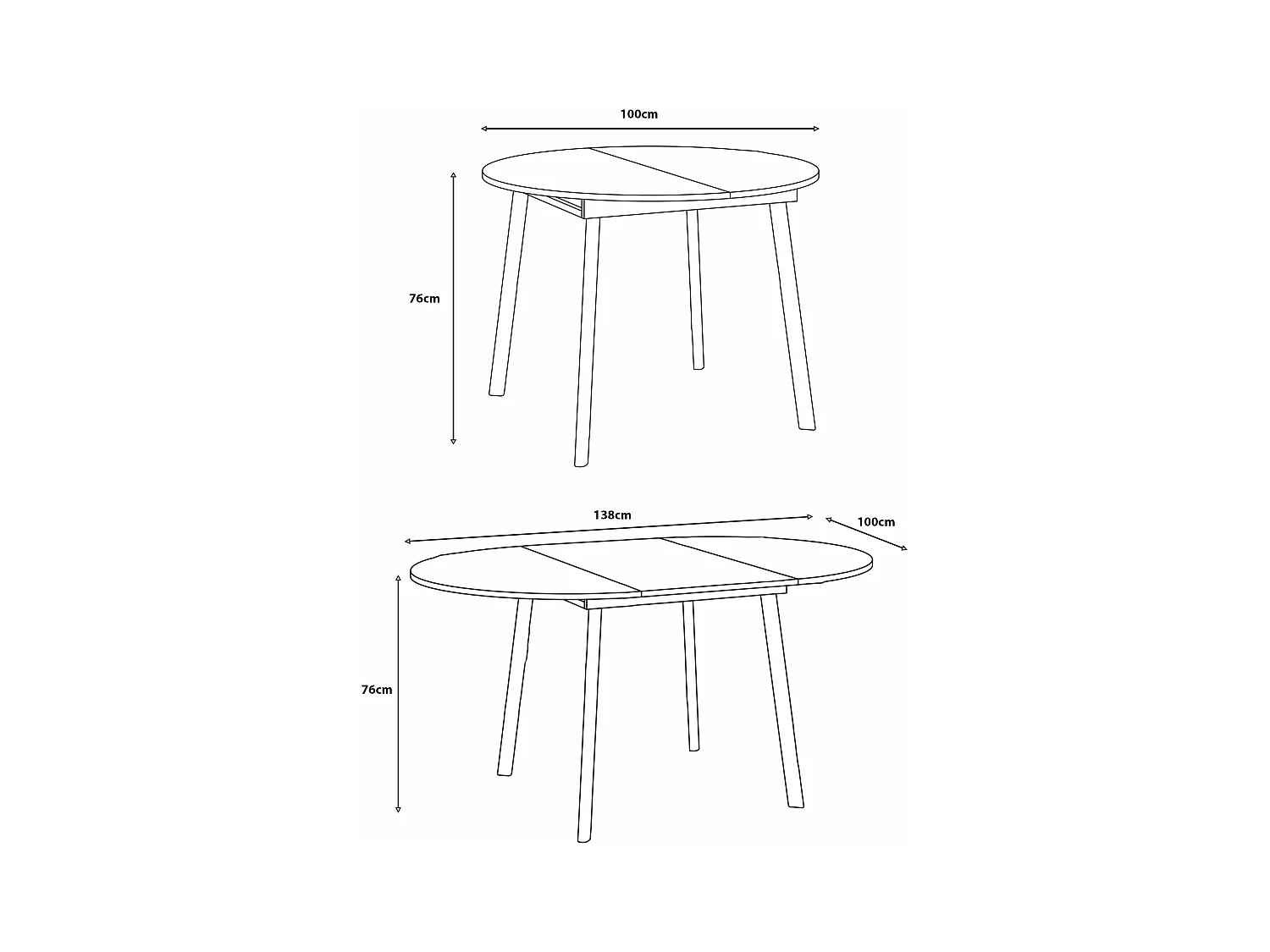 ESSTISCH Torsen Sonoma Eiche / Graphit 100/138 / 100 / 76cm