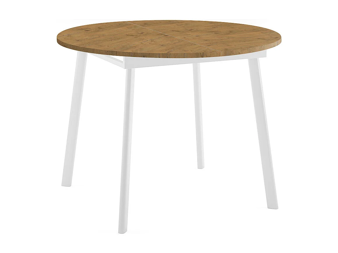 ESSTISCH Torsen Eiche Lancelot / Weiß 100/138 / 100 / 76cm