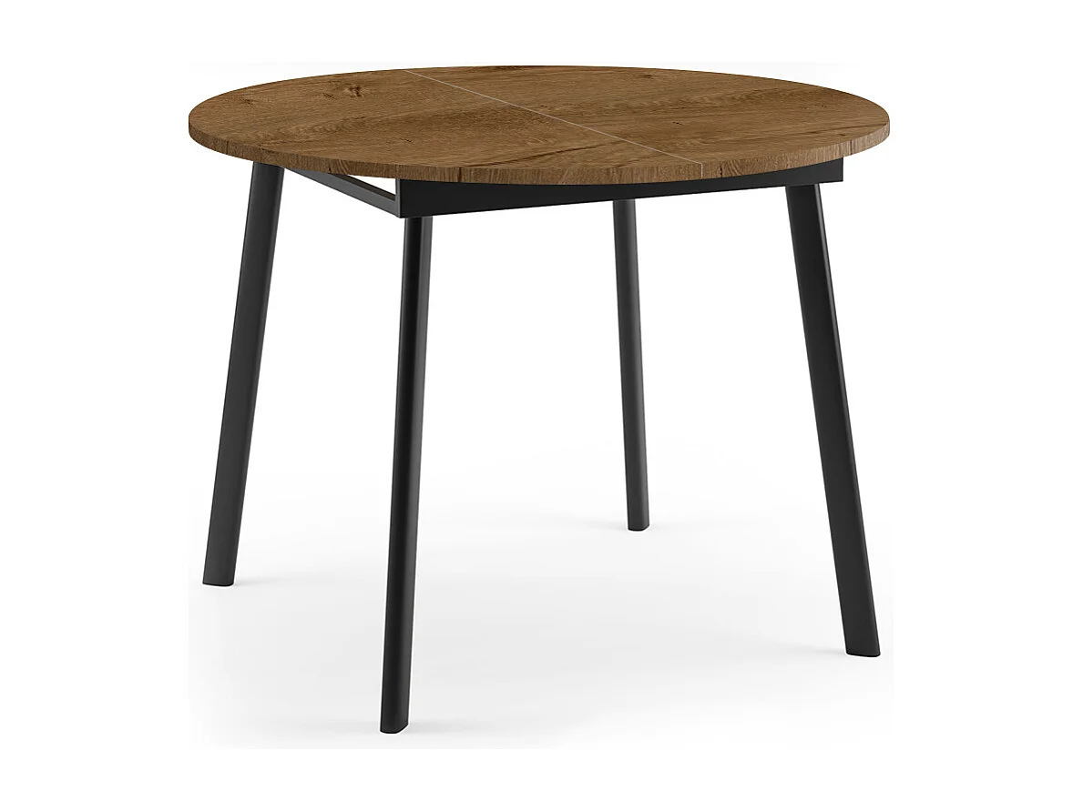 ESSTISCH Torsen Eiche Lefkas Dunkel / Schwarz 100/138 / 100 / 76cm