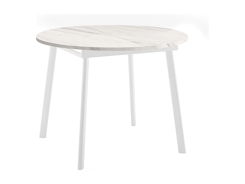 ESSTISCH Torsen Bianco Marmor / Weiß 100/138 / 100 / 76cm