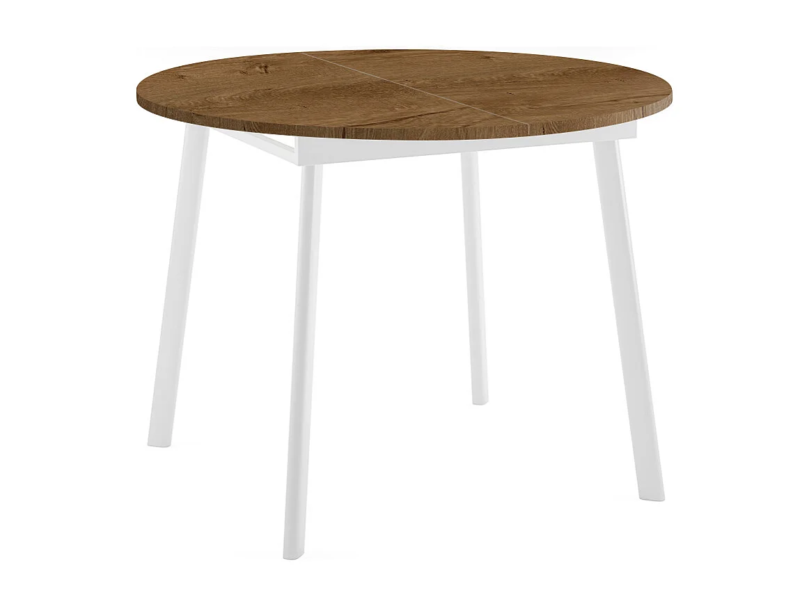 ESSTISCH Torsen Eiche Lefkas Dunkel / Weiß 100/138 / 100 / 76cm