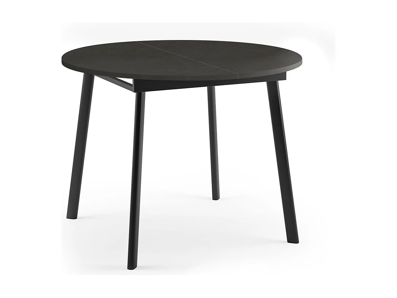 ESSTISCH Torsen Smooth Concrete Brown / Schwarz 100/138 / 100 / 76cm