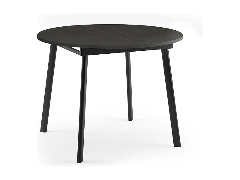 ESSTISCH Torsen Smooth Concrete Brown / Schwarz 100/138 / 100 / 76cm