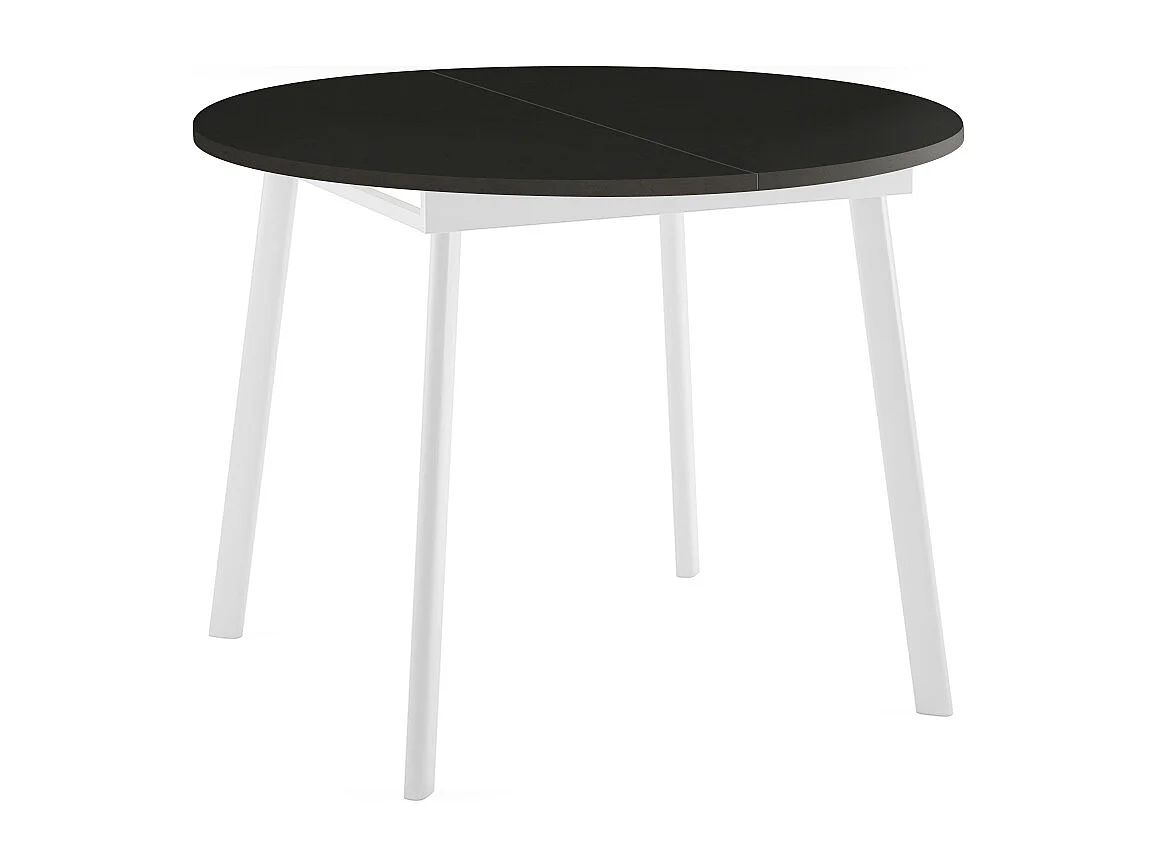 ESSTISCH Torsen Schwarz Molet / Weiß 100/138 / 100 / 76cm