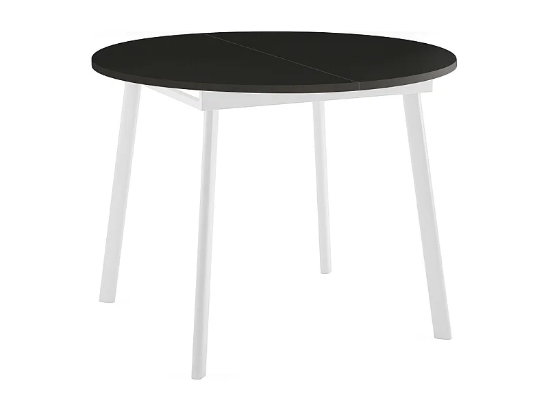 ESSTISCH Torsen Schwarz Molet / Weiß 100/138 / 100 / 76cm