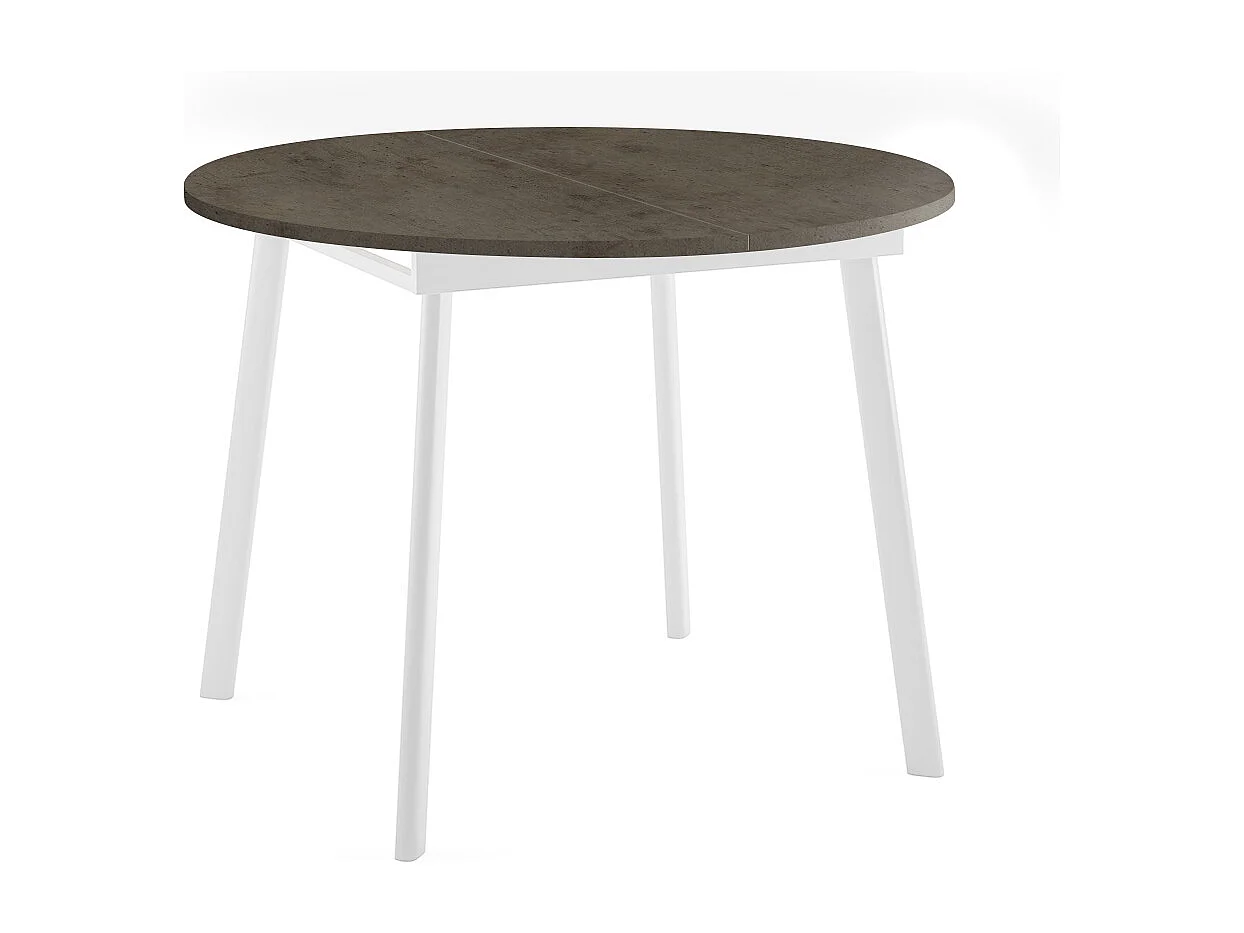 ESSTISCH Torsen Chicago Concrete Dunkelgrau / Weiß 100/138 / 100 / 76cm