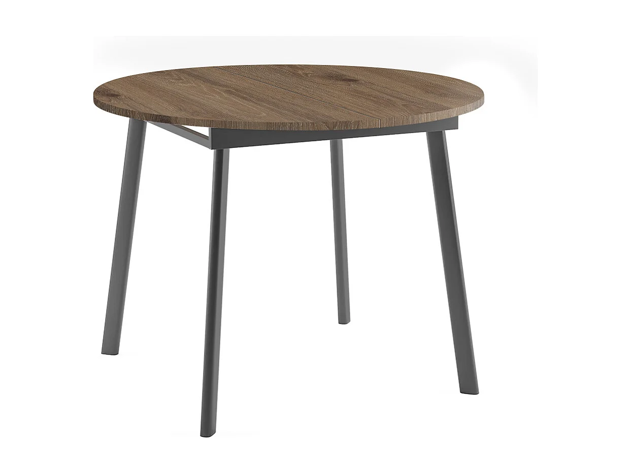 ESSTISCH Torsen Davos Eiche Trüffelbraun / Graphit 100/138 / 100 / 76cm