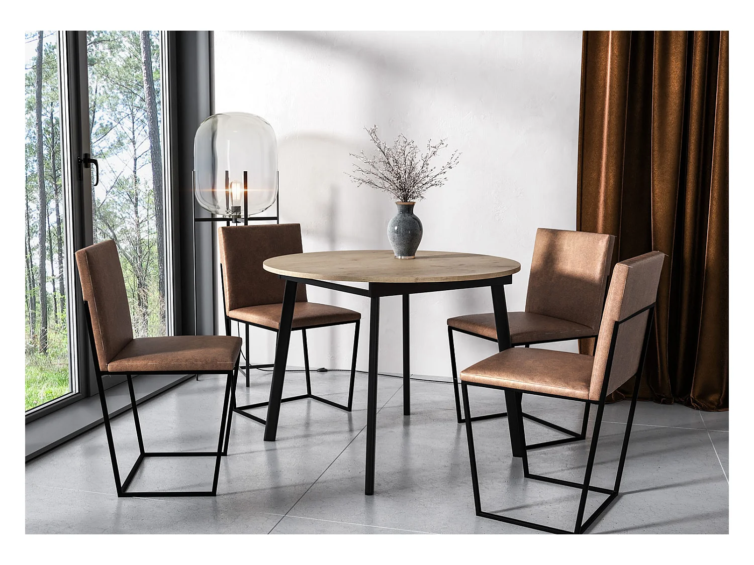 ESSTISCH Torsen Eiche Artisan / Weiß 100/138 / 100 / 76cm