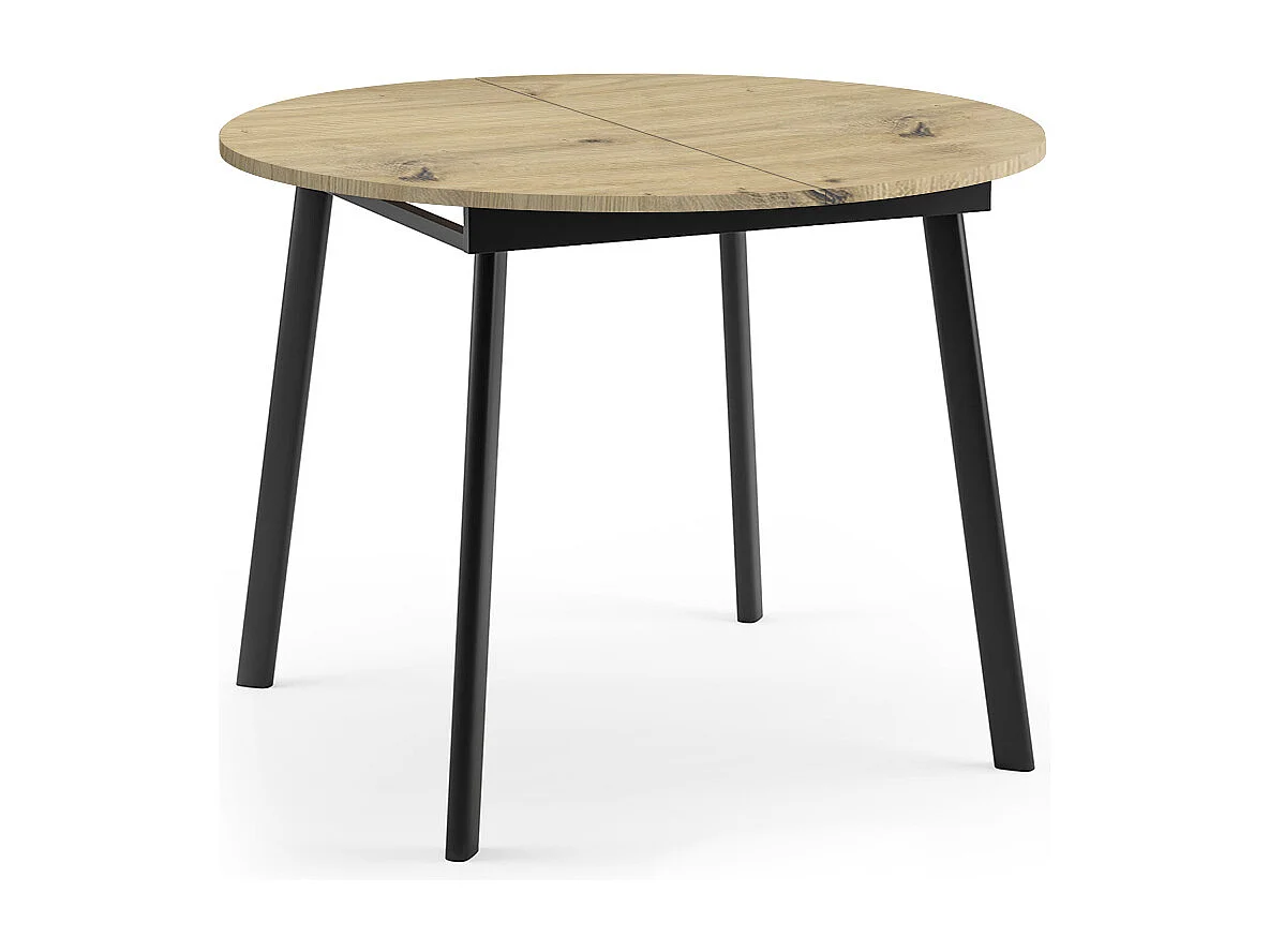 ESSTISCH Torsen Eiche Artisan / Schwarz 100/138 / 100 / 76cm