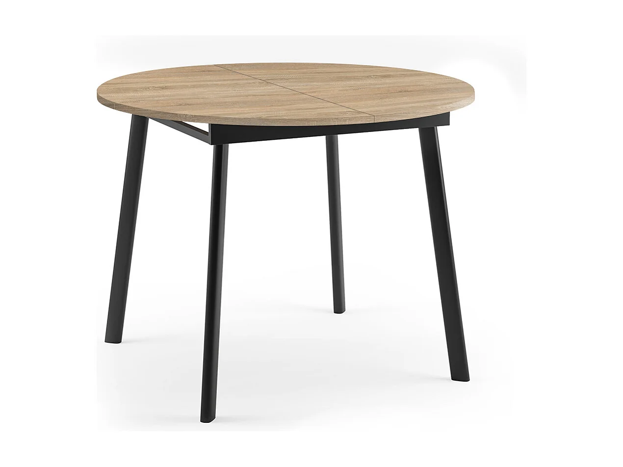 ESSTISCH Torsen Sonoma Eiche / Schwarz 100/138 / 100 / 76cm