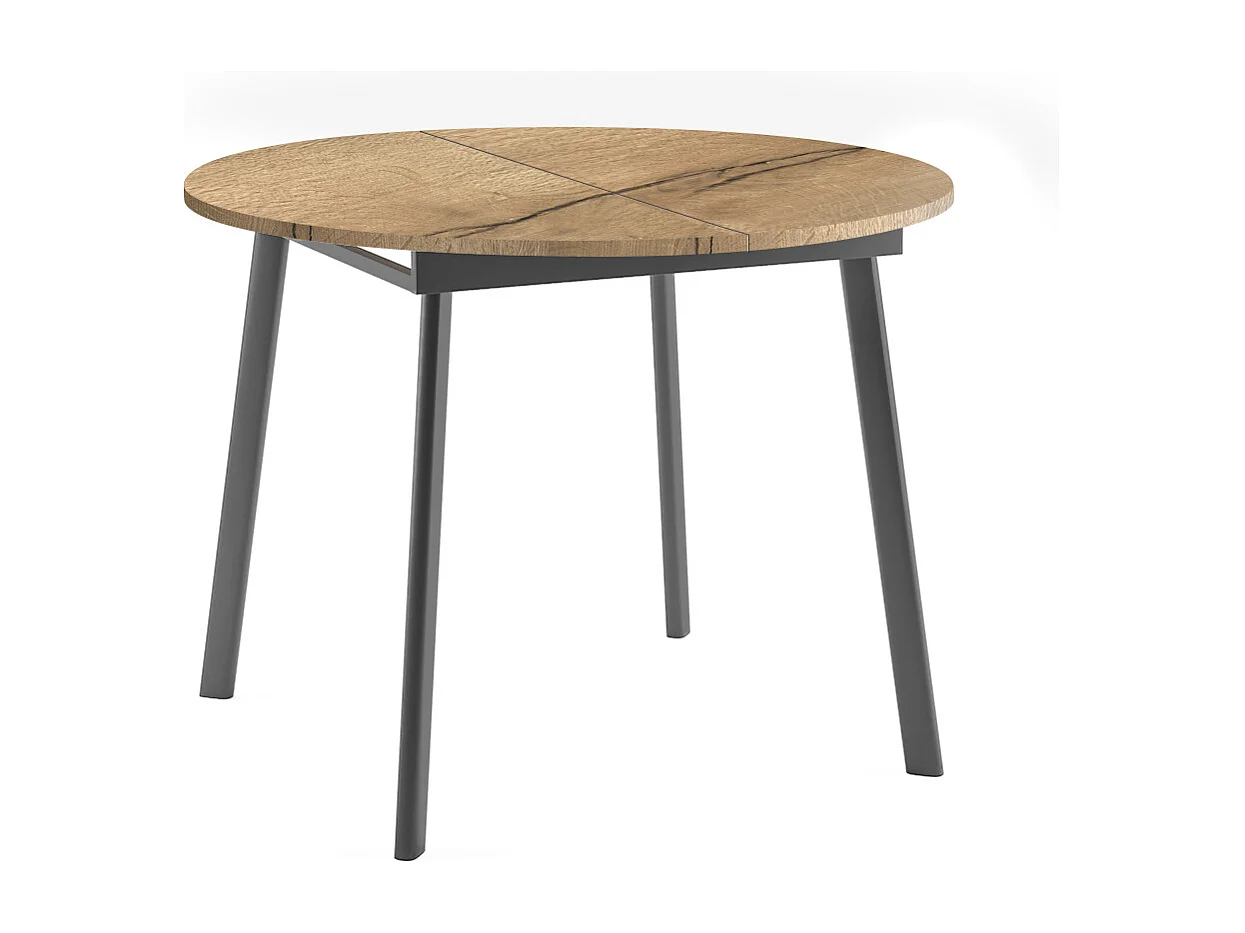 ESSTISCH Torsen Halifax Eiche Natur / Graphit 100/138 / 100 / 76cm