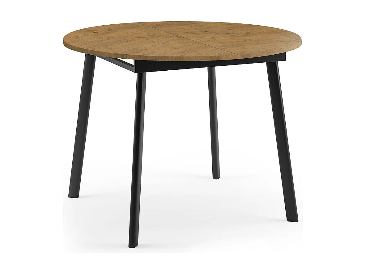 ESSTISCH Torsen Eiche Lancelot / Schwarz 100/138 / 100 / 76cm