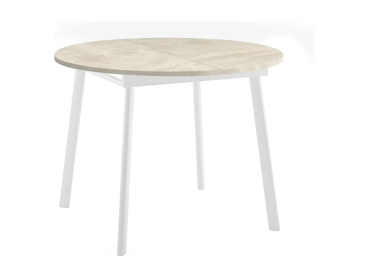 ESSTISCH Torsen Chromix Weiß / Weiß 100/138 / 100 / 76cm