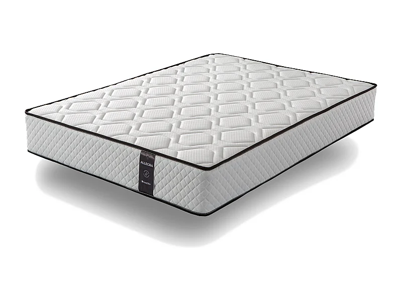 Matelas à ressorts ensachés 135x190 cm Allegra - Face Hiver/Été - Épaisseur +/- 27 cm - Ferme/Mi-Ferme - Technologie hybride avec mémoire de forme