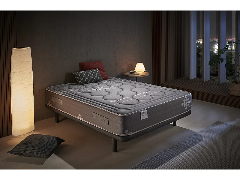 Colchón 90x200 cm Turmalina - Espuma Viscoelástica - Altura +/- 26 cm - Tejido Stretch Turmalina - Firmeza Media/Alta -  Viscografeno