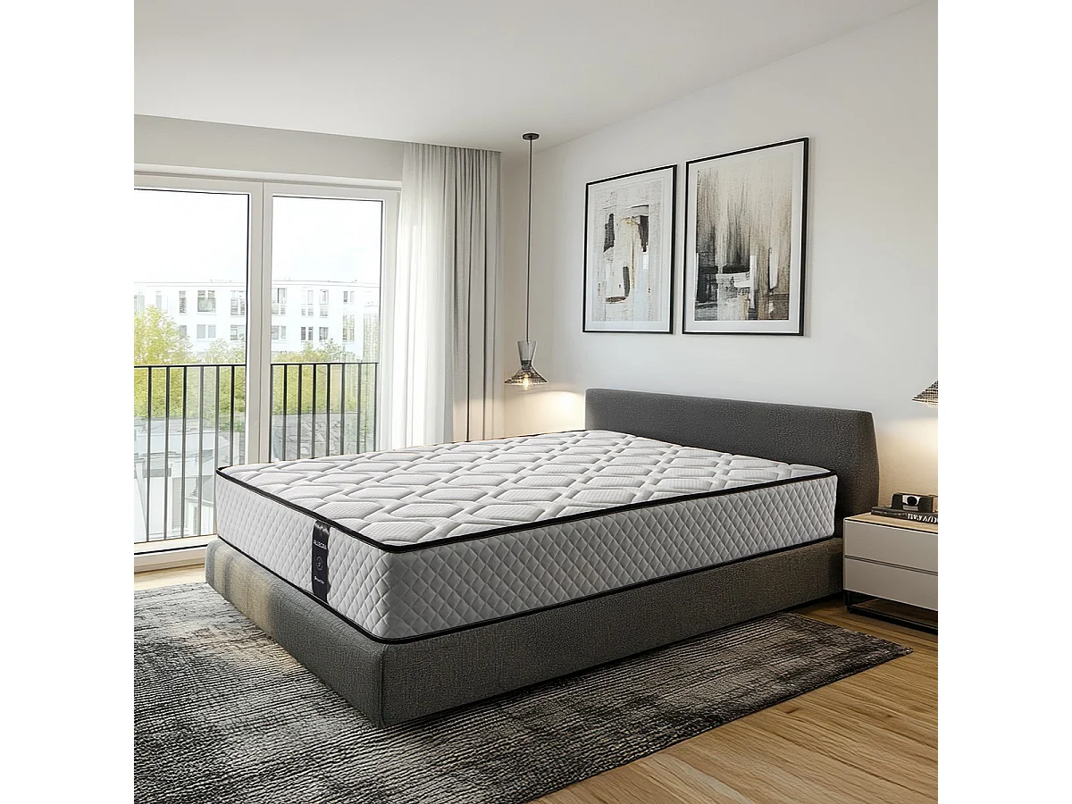 Matelas à ressorts ensachés 120x190 cm Allegra - Face Hiver/Été - Épaisseur +/- 27 cm - Ferme/Mi-Ferme - Technologie hybride avec mémoire de forme