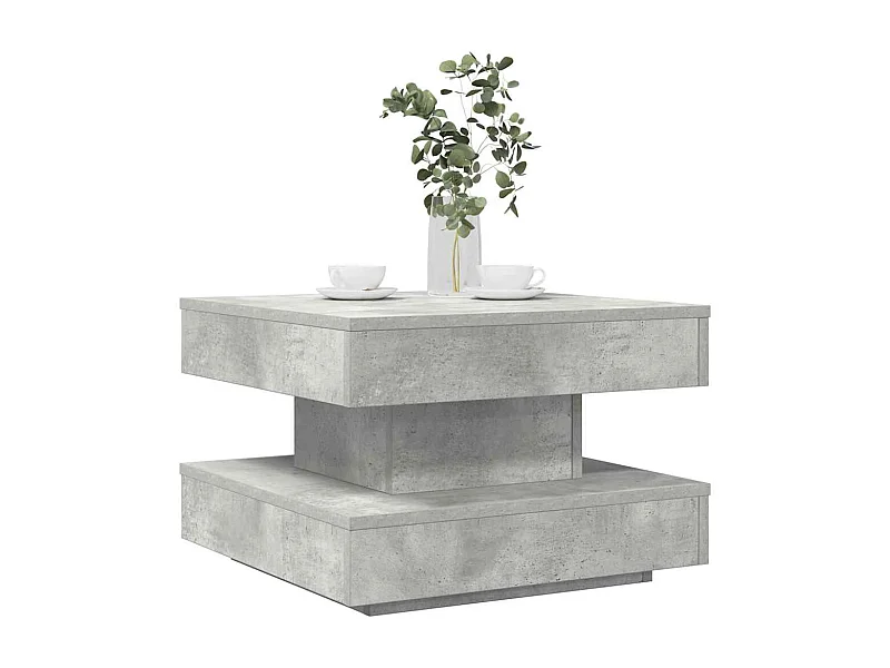 Mesa de centro rotativa a 360 graus 50x50x34,5 cm cinza cimento