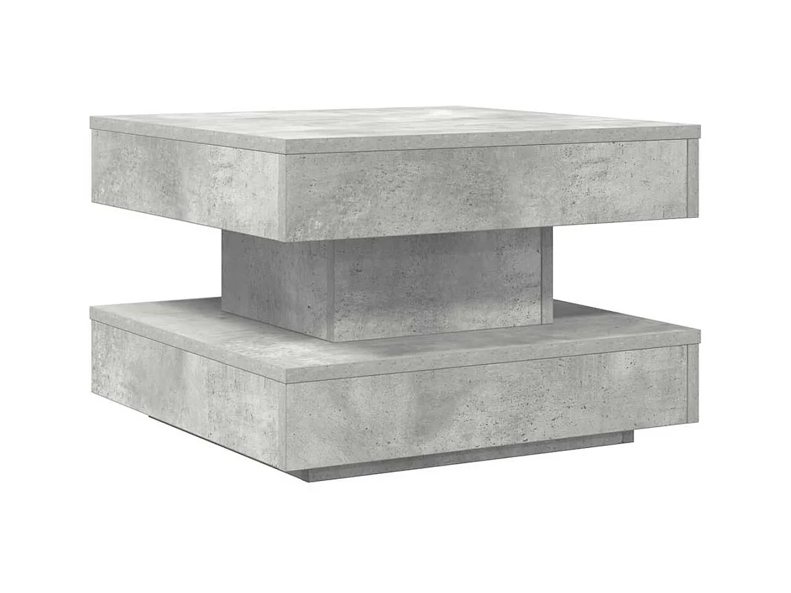 Mesa de centro rotativa a 360 graus 50x50x34,5 cm cinza cimento