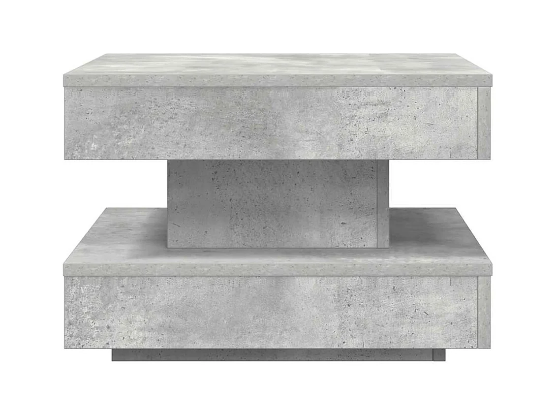 Mesa de centro rotativa a 360 graus 50x50x34,5 cm cinza cimento