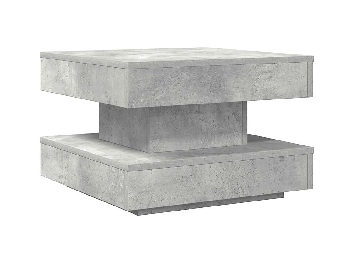 Mesa de centro rotativa a 360 graus 50x50x34,5 cm cinza cimento