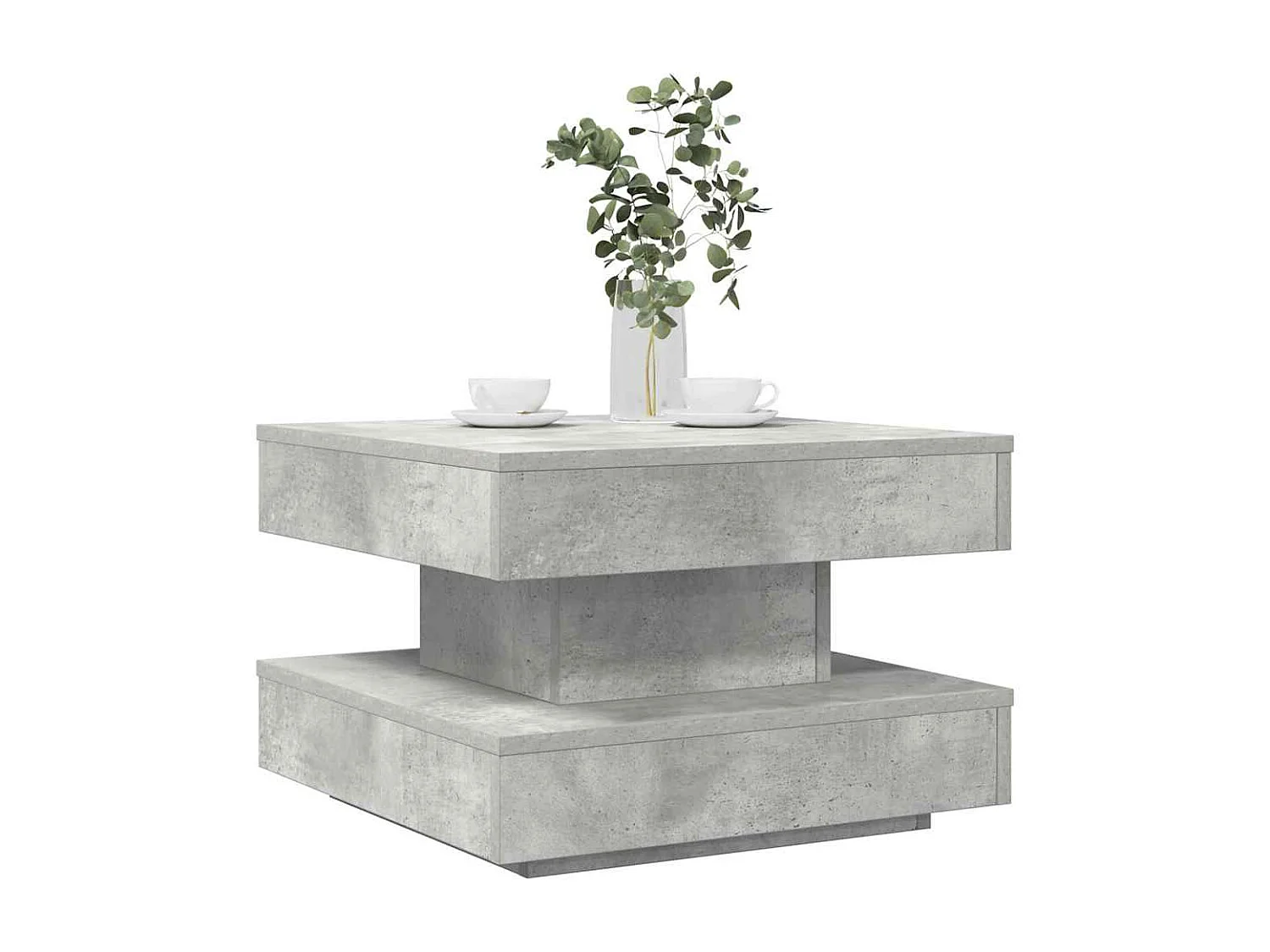 Couchtisch 360-Grad Drehbar Betongrau 50x50x34,5 cm