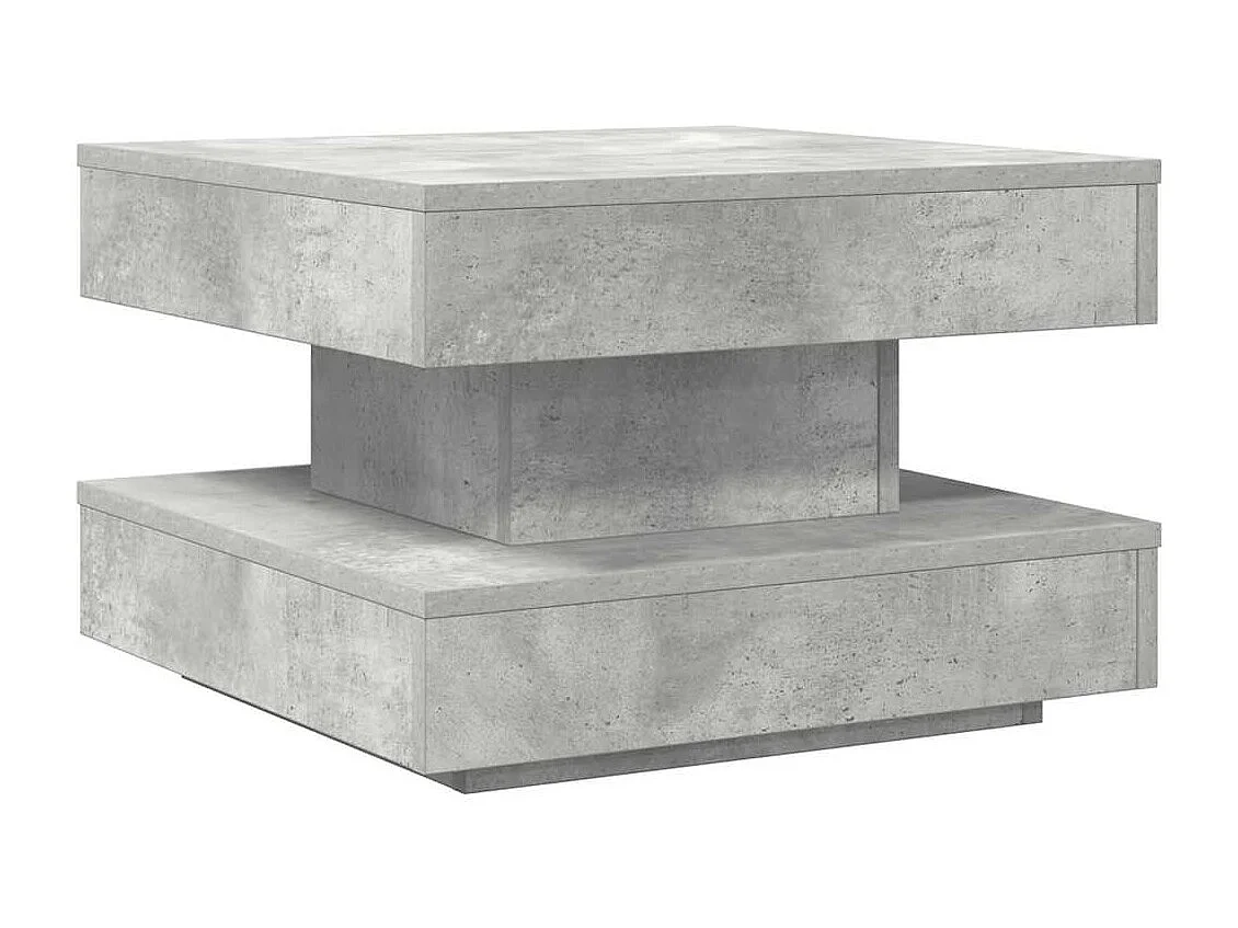 Couchtisch 360-Grad Drehbar Betongrau 50x50x34,5 cm
