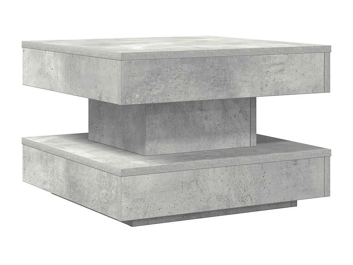 Couchtisch 360-Grad Drehbar Betongrau 50x50x34,5 cm