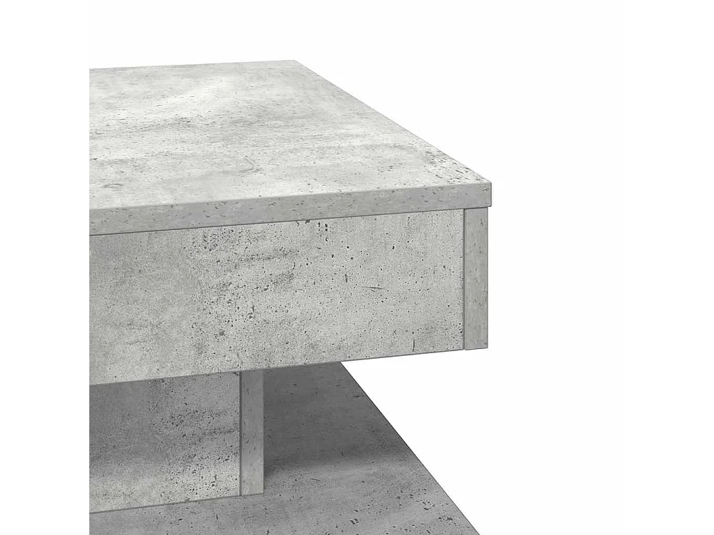 Couchtisch 360-Grad Drehbar Betongrau 50x50x34,5 cm