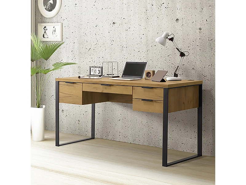 Bureau 4 tiroirs grand modèle Ron