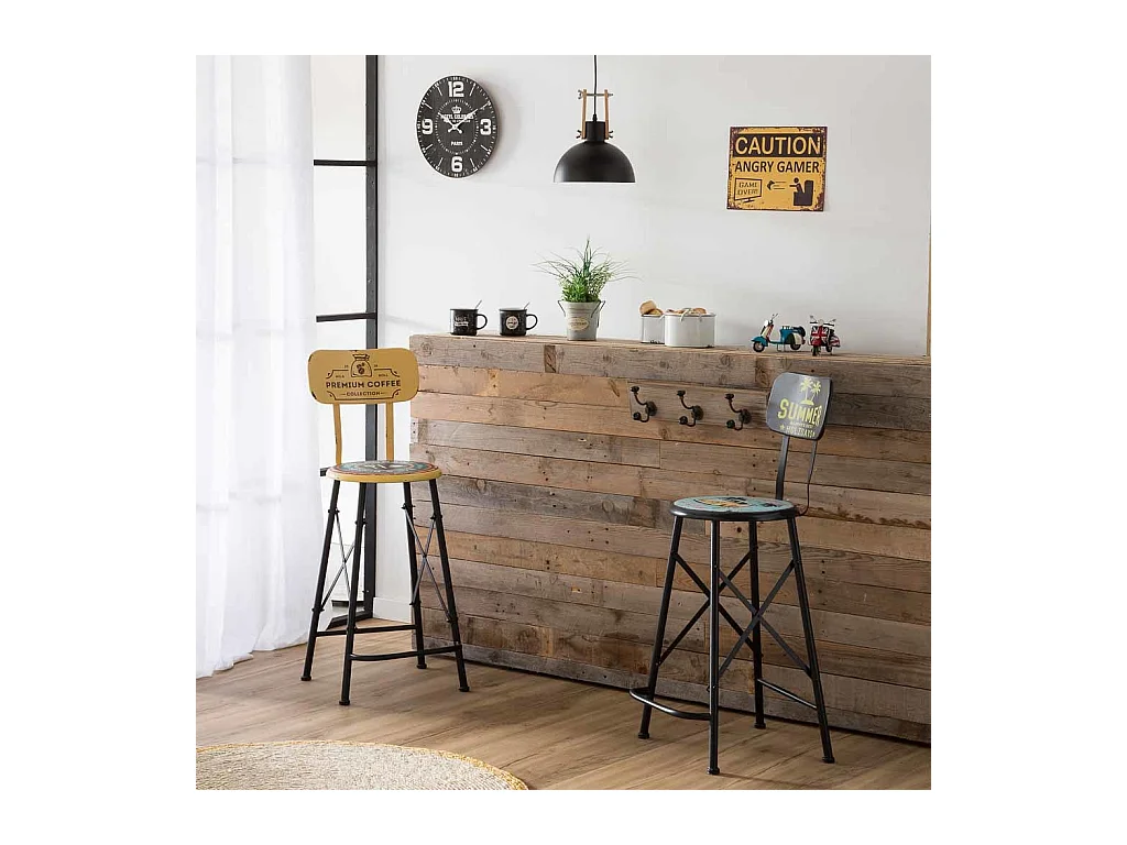 Horloge murale en bois noir 34x34x2cm